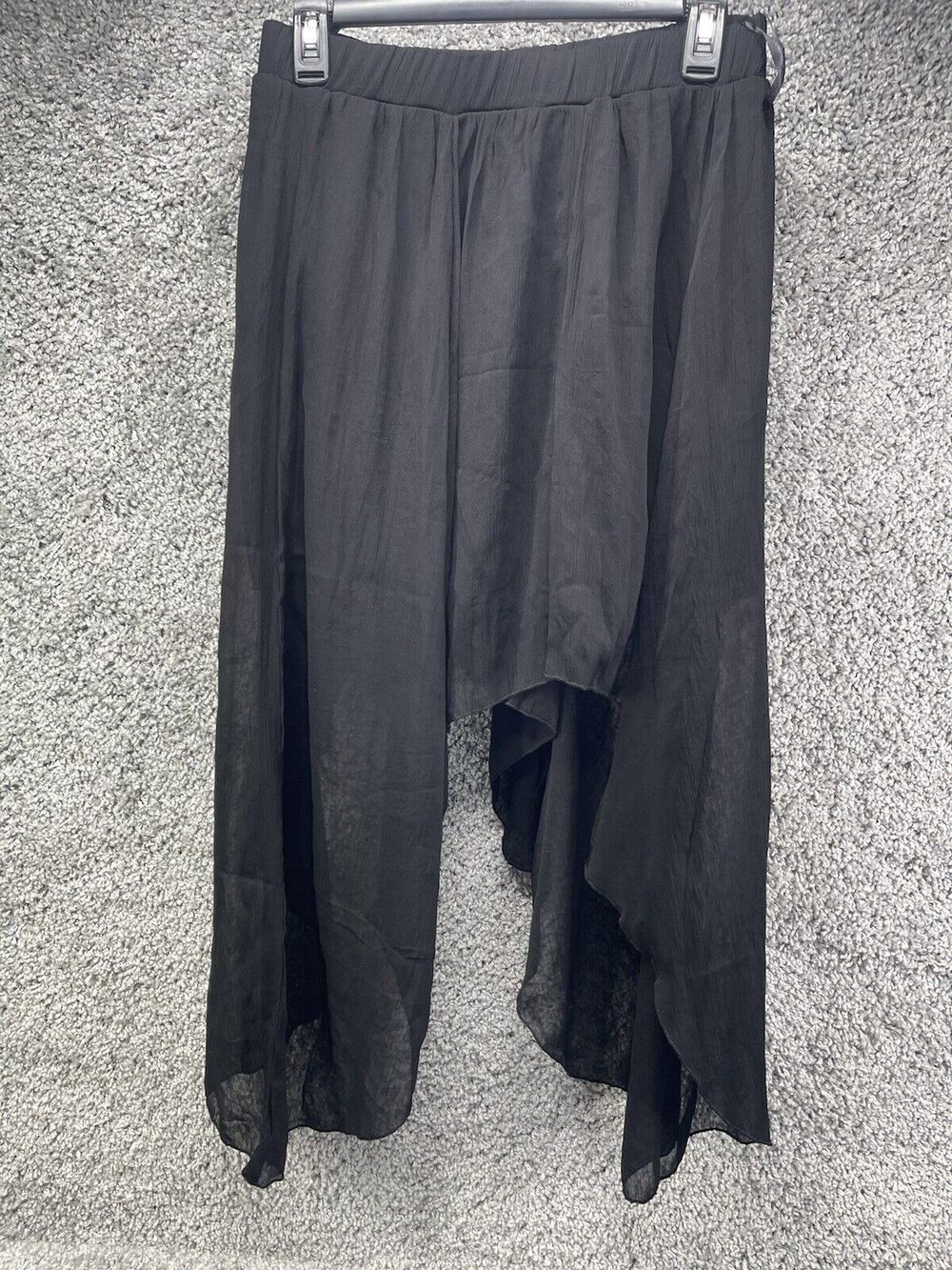 Women's Royal Love Black Hi Low Mini Layered Skirt Size Large Polyester